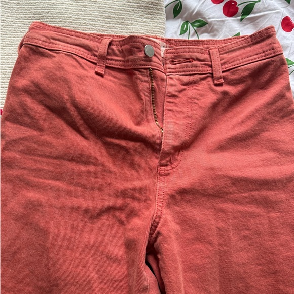 Red Wide leg high waist Pants - Picture 2 of 7